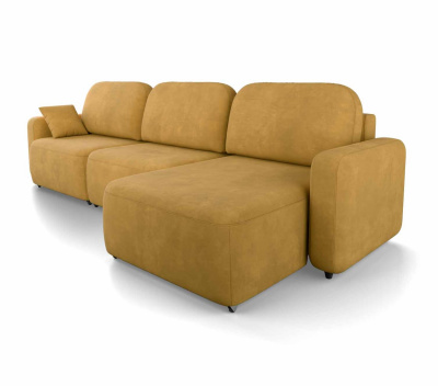 Диван-кровать, набор 222, оттоманка справа, ткань Сенсей (Scratch resistance) Mimosa