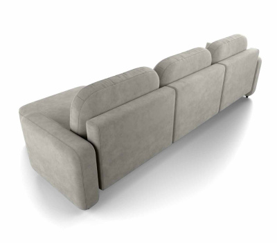 Диван-кровать, набор 222, оттоманка справа, ткань Сенсей (Scratch resistance) Cream
